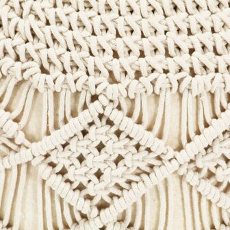 Poef macram&amp;eacute; handgemaakt 45x30 cm katoen 3