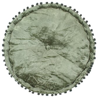 Poef rond 40x20 cm fluweel groen 2