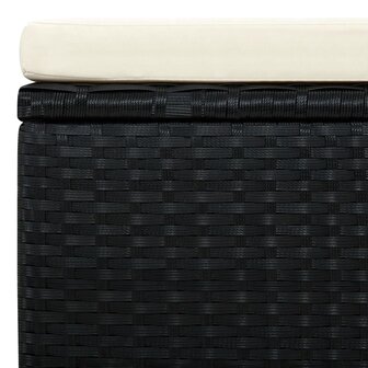 Voetenbank/poef zwart 53x53x30 cm poly rattan  6