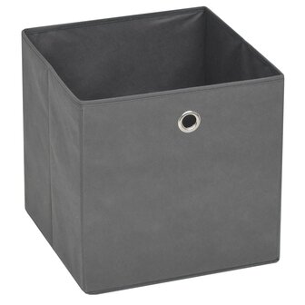 Opbergboxen 4 st 32x32x32 cm nonwoven stof grijs 5
