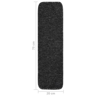 Trapmatten 15 st anti-slip rechthoekig 75x20 cm antracietkleur 6