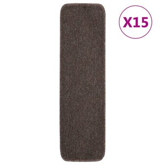 Trapmatten 15 st anti-slip rechthoekig 75x20 cm bruin 1