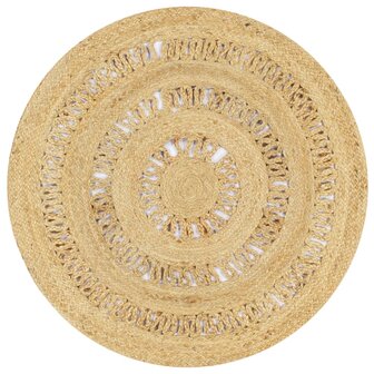 Vloerkleed handgemaakt 90 cm gevlochten jute 1