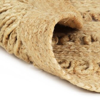 Vloerkleed handgemaakt 90 cm gevlochten jute 2