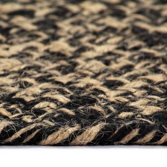 Vloerkleed handgemaakt 120 cm jute zwart en naturel 3