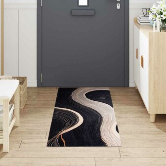 Keukenmat Zwart 180 x 60 cm Fluweel 3