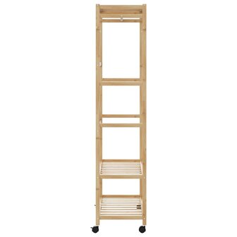 Kledingrek met schappen en wielen 90x40x179,5 cm bamboe 4