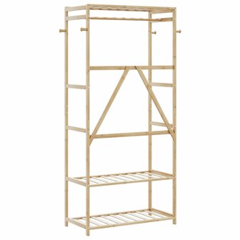 Kledingrek met schappen 80x40x175 cm bamboe 5