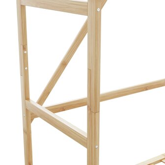 Kledingrek met schappen en wielen 110x40x180 cm bamboe 6