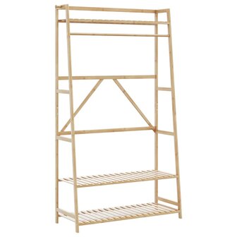 Kledingrek met schappen 110x40x180 cm bamboe 1