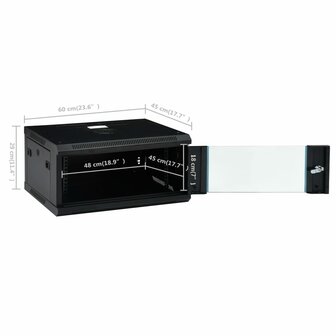 Netwerkkast voor aan de muur 4U 19&amp;quot; IP20 600x450x285 mm 9