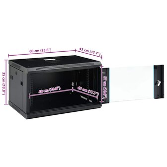 Netwerkkast voor aan de muur 6U 19&amp;quot; IP20 600x450x350 mm 9
