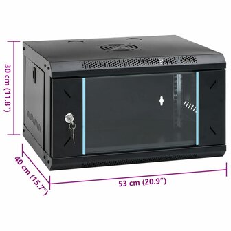 6U Wandgemonteerde Netwerkkast 19&amp;quot; IP20 53x40x30 cm 8