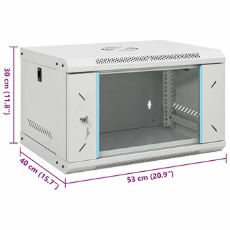 6U Wandgemonteerde Netwerkkast 19&amp;quot; IP20 53x40x30 cm 8