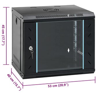 9U Wandgemonteerde Netwerkkast 19&amp;quot; IP20 53x40x45 cm 8
