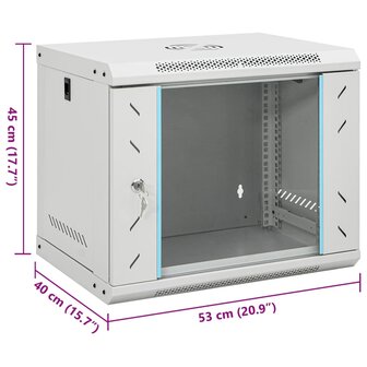 Netwerkkast wandgemonteerd 9U 19&amp;quot; IP20 53x40x45 cm 8