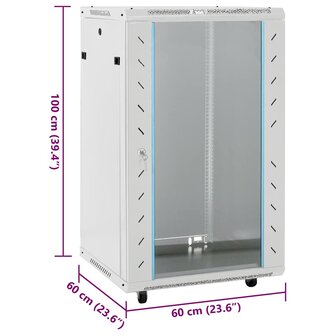 Netwerkkast met draaiwieltjes 18U 19&amp;quot; IP20 60x60x100 cm 8