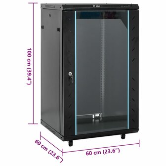 Netwerkkast 18U 19&amp;quot; IP20 60x60x100 cm zwart 8