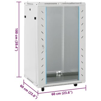 Netwerkkast 18U 19&amp;quot; IP20 60x60x100 cm grijs 8