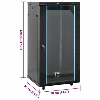 Netwerkkast 22U 19&amp;quot; IP20 60x60x120 cm zwart 8