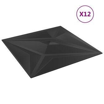 Wandpanelen Ster 48 pcs Zwart ster 50 x 50 cm XPS Schuim 2