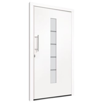 Voordeur 100x200 cm aluminium en PVC wit 4
