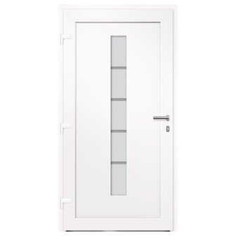 Voordeur 100x200 cm aluminium en PVC wit 5