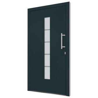 Voordeur 100x200 cm aluminium en PVC antraciet 4