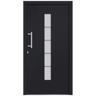 Voordeur 110x210 cm aluminium en PVC antraciet 3