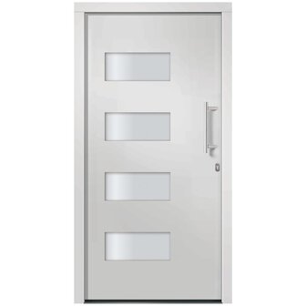 Voordeur 100x210 cm aluminium en PVC wit 3
