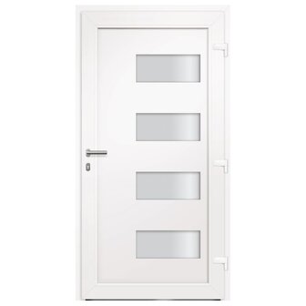 Voordeur 100x210 cm aluminium en PVC wit 4