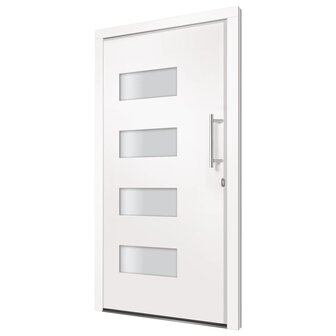 Voordeur 100x210 cm aluminium en PVC wit 5