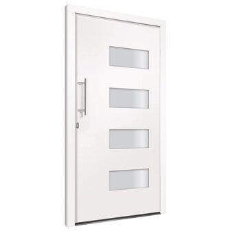 Voordeur 110x210 cm aluminium en PVC wit 3