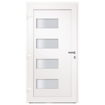 Voordeur 110x210 cm aluminium en PVC wit 4