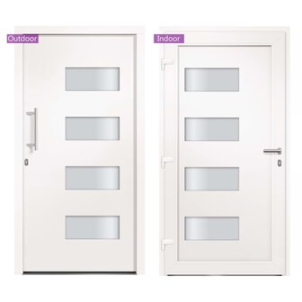 Voordeur 110x210 cm aluminium en PVC wit 7
