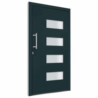 Voordeur 110x210 cm aluminium en PVC antraciet 4