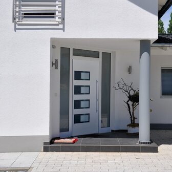 Voordeur 100x200 cm aluminium en PVC wit 1