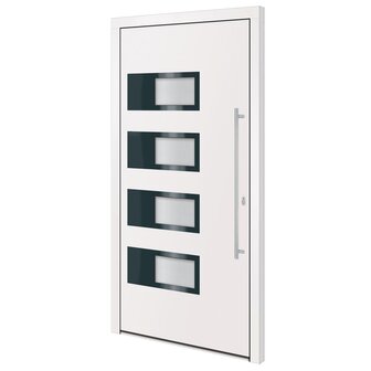 Voordeur 100x200 cm aluminium en PVC wit 2