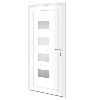 Voordeur 100x210 cm aluminium en PVC wit 4