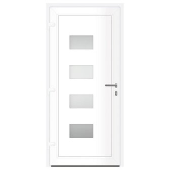 Voordeur 100x210 cm aluminium en PVC wit 5