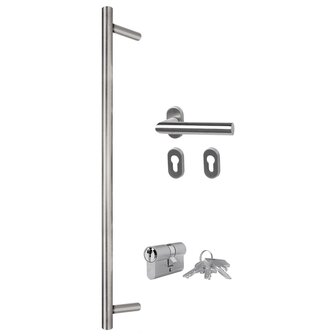 Voordeur 100x210 cm aluminium en PVC wit 9