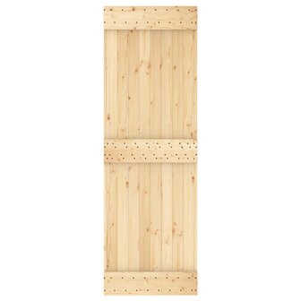Schuifdeur Naturel en Zwart 70 x 210 cm Massief Grenenhout 4