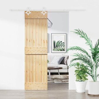 Schuifdeur Natuurlijk en Wit 70 x 210 cm Massief Grenenhout 1