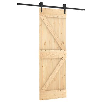 Schuifdeur Naturel en Zwart 70 x 210 cm Massief Grenenhout 2