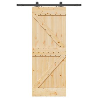 Schuifdeur NARVIK 80 x 210 cm (152,5 cm) Naturel en Zwart 4