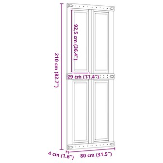Schuifdeur Corona HoningBruin 80 x 210 cm Massief grenenhout 6
