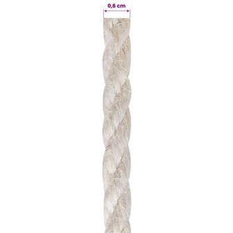 Jute Touw 6 Wit 100% Tossa jute 5