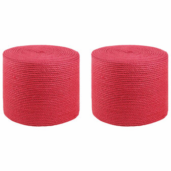 Jute Touw 2 pcs Rood 100% Tossa jute 1