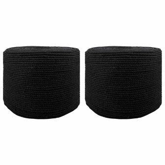 Touw 2 pcs Zwart Katoen 1