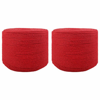 Touw 2 pcs Rood Katoen 1